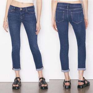 Frame Denim Women's Le Garcon Blue Boyfriend Jeans in Kenter Size 24 NWT $239